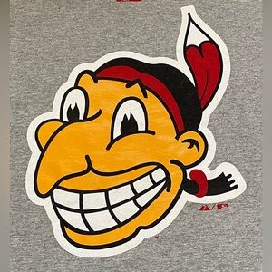 CLEVELAND INDIANS “CHIEF WAHOO” ORIGINAL DESIGN MASCOT LOGO MLB T-SHIRT SIZE L